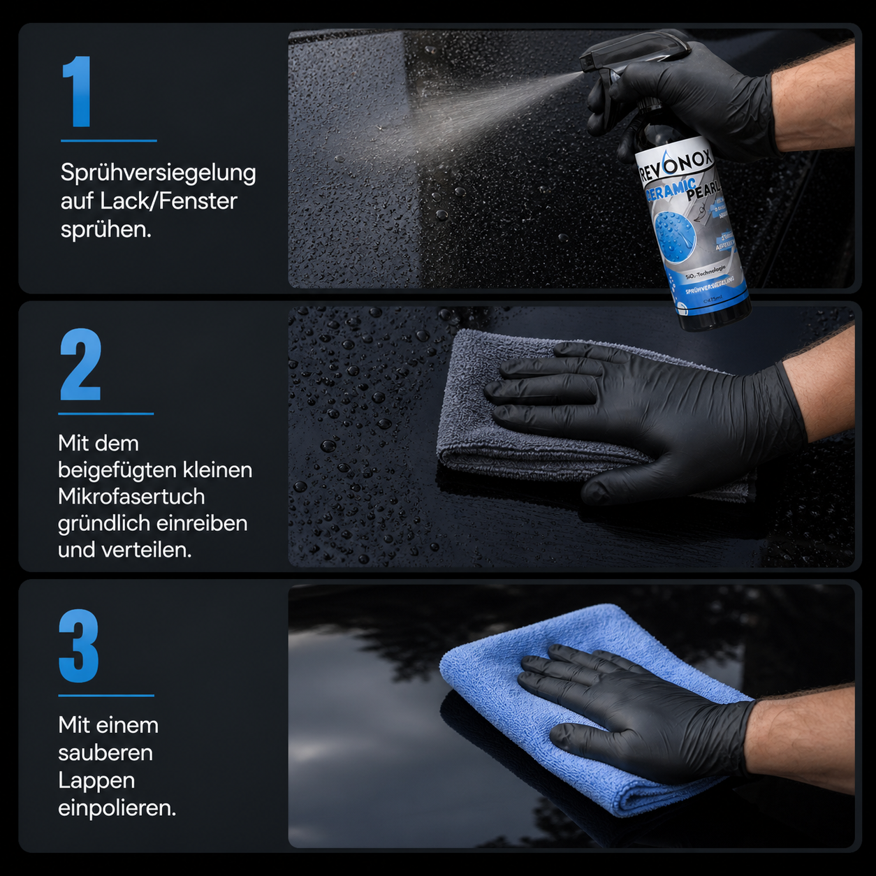REVONOX CeramicPearl Sprühversiegelung mit SiO₂-Formel